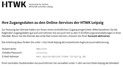 Beispiel HTWK-Zugangsdaten