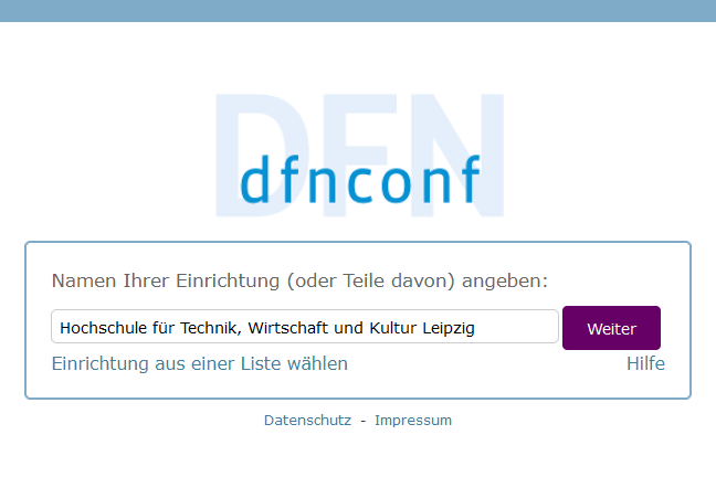 Zur Seite Pexip und DFN-Conf mit Anleitungen