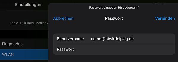 Screenshot Passworteingabe