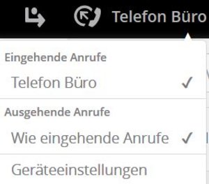 Screenshot: Geöffnetes Telefonmenü mit der Option für Geräteeinstellungen.