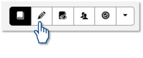 Kurswerkzeuge mit Handcursor auf Lernendensicht