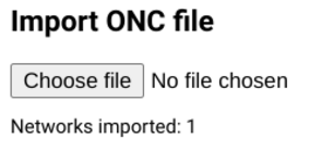 Screenshot: Abschnitt auf der General-Seite in Chrome zur Auswahl einer Datei zum Importieren mit Button zur Dateiauswahl.