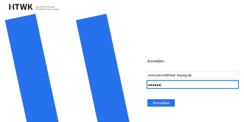 Screenshot des Log-In-Fensters vom HTWK-Anmeldeserver.