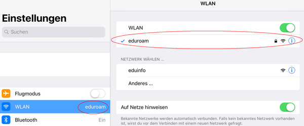Screenshot WLAN