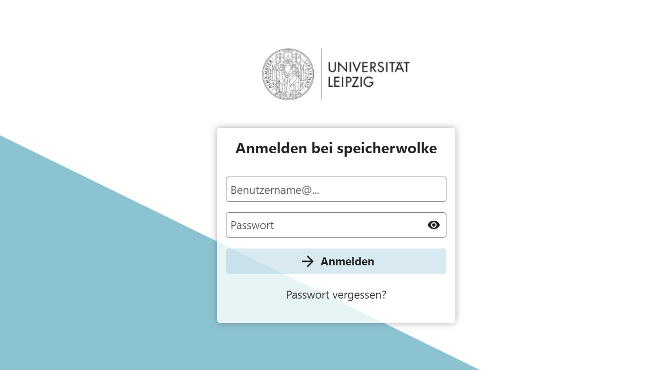 Screenshot: Anmeldung Speicherwolke Uni Leipzig Zur Seite Speicherwolke