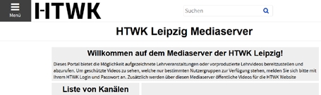 Es wird die Kopfzeile der Mediaserver Webseite der HTWK. 