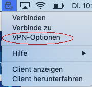 Screenshot: rechter Maus klick auf CheckPoint Symbol(Verbinden/ Verbinden zu / VPN-Optionen/...)
