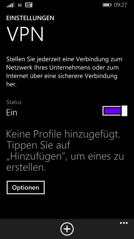 Screenshot: VPN Einstellungen