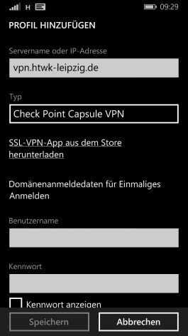 Screenshot: Profil hinzufügen
