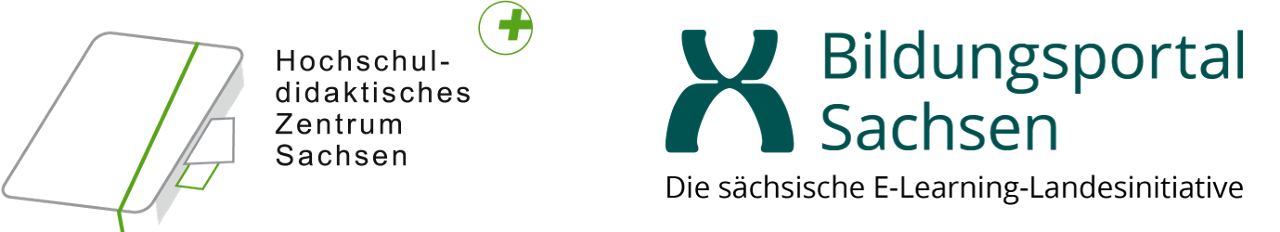 Links das Logo des Hochschuldidaktischem Zentrum Sachsens und rechts das Logo des Arbeitskreises E-Learning der Landesrektorkonferenz.