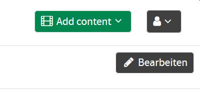 Der „Bearbeiten“-Button wird unter den Buttons „Add content“ und dem persönlichen Menü angezeigt